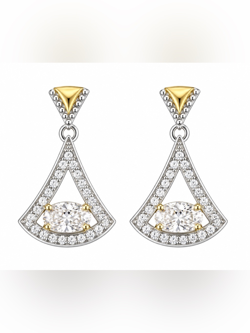 Moissanite Diamond 925 Sterling Silver‎ dangle post Earrings